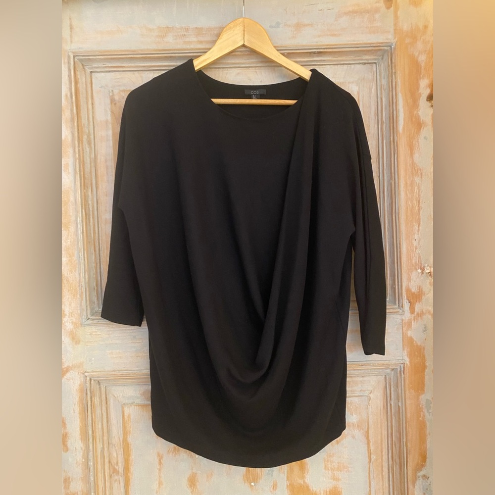 COS black draped top EUC hardly worn.